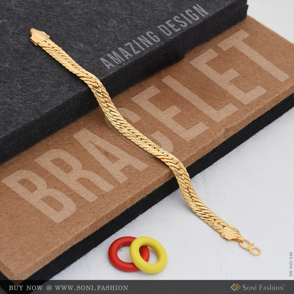 1 Gram Gold Plated Amazing Design Bracelet for Men - Style D549