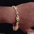 Very Best Design Hand Made Gold Plated Bracelet With 5 Cube Diamonds - Style A624