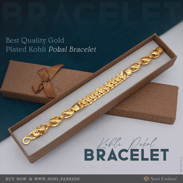 Best Quality Gold Plated Kohli Pokal Bracelet for Men - Style D642
