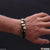 Dual Band Premium Black Leather Multi Strand Braided Hand Band for Men - Style A645