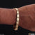 Very Delicate Glossy With Criss Cross Pattern Dull Finish Gold Plated Bracelet - Style A668