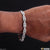 Very Delicate Glossy With H Pattern Dull Finish Silver Color Bracelet - Style A672