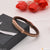 Gorgeous Design Brown and Rose Gold Stainless Steel Rubber Bracelet - Style B582