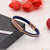 Fashionable Design Blue And Rose Gold Stainless Steel Rubber Bracelet - Style B583