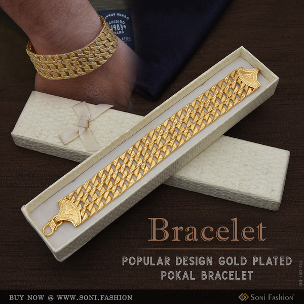 Popular Design Gold Plated Pokal Bracelet for Men - Style D711