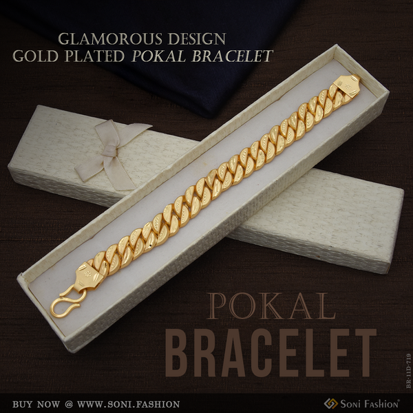 Glamorous Design Gold Plated Pokal Bracelet for Men - Style D719