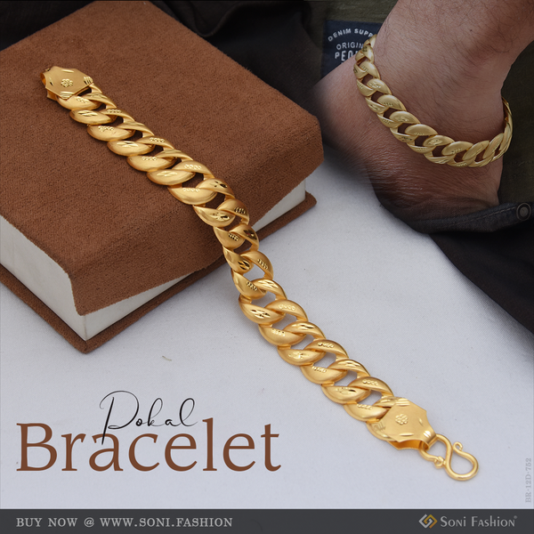 Popular Design Gold Plated Pokal Bracelet for Men - Style D752