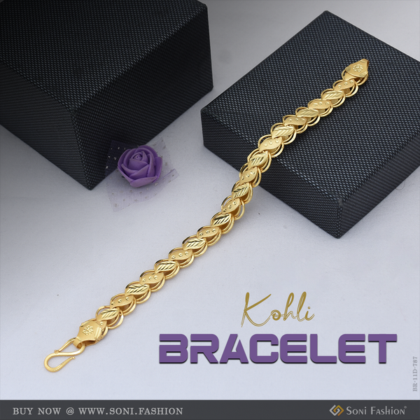 Prominent Design Gold Plated Kohli Bracelet for Men - Style D787