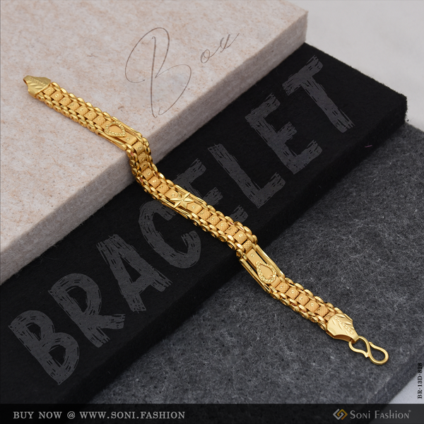 Prominent Design Gold Plated Box Bracelet for Men - Style D828