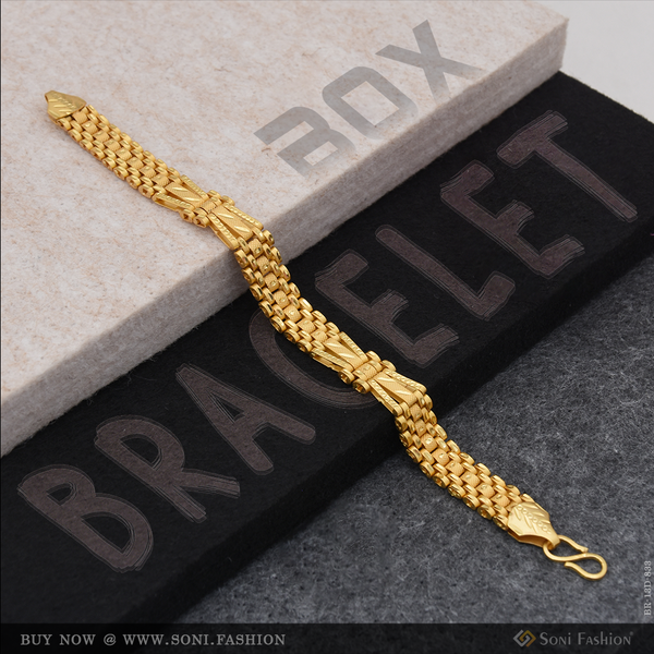 Prominent Design Gold Plated Box Bracelet for Men - Style D833