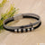 Anchor Glossy Black Silver Pattern With Leather Braided Bracelet - Style A850