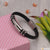Silver And Black With Attractive Square In Line Pattern With Black Leather - Style A857