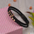 Black leather and rose gold bracelet with clasp - Style A859.