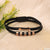 Men’s bracelet with black leather and rose gold plated clasp - Anchor Rose Gold Glossy Chain Pattern Style A859.