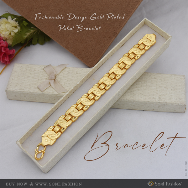 Fashionable Design Gold Plated Pokal Bracelet for Men - Style D863