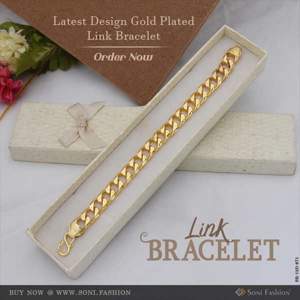 Latest Design Gold Plated Link Bracelet for Men - Style D871