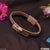 Delight Pattern In Rose Gold Leather Bracelet With Stainless Steel - Style A886
