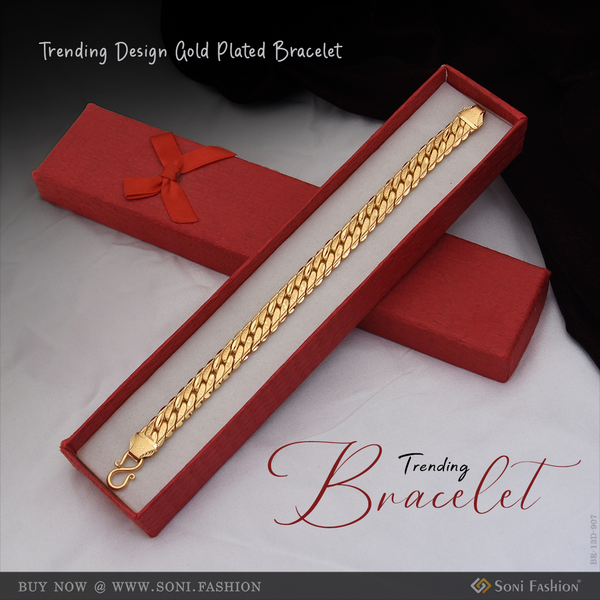 Trending Design Gold Plated Bracelet for Men - Style D907