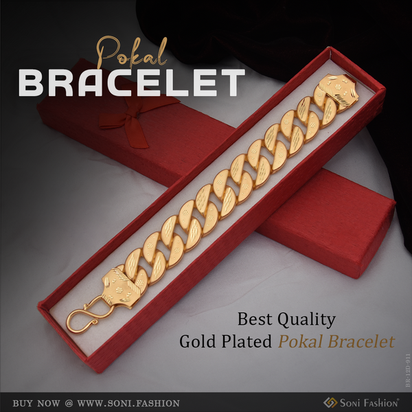 Best Quality Gold Plated Pokal Bracelet for Men - Style D911