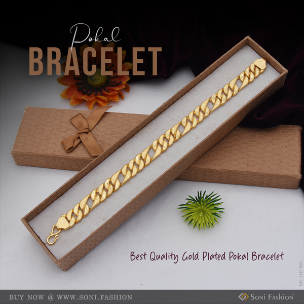 Best Quality Gold Plated Pokal Bracelet for Men - Style D961