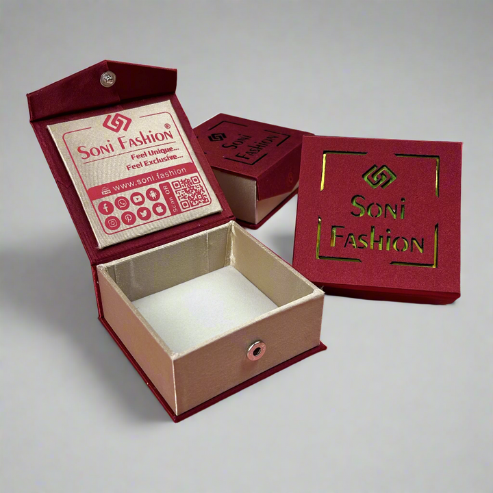 Bangles and Kada jewelry box with Maroon and Cream satin cloth by 'Soni Fashion'