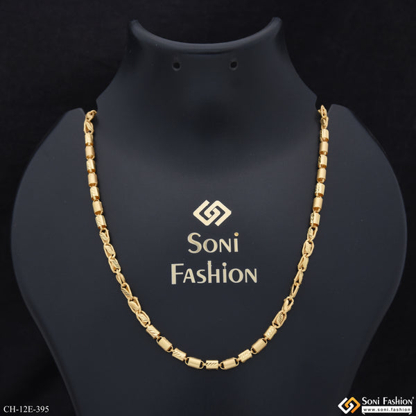 Best Quality Gold Plated Pipe Chain for Men - Style E395