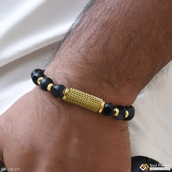 Black Beaded Latest Design Ceramic Bracelet for Men - Style E137