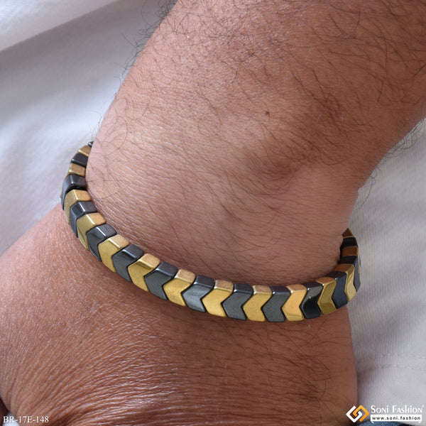 Black & Golden Color Ceramic Bracelet for Men - Style E148