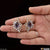 Blue Stone with Diamond Fashionable Gold Plated Earrings for Ladies - Style A061