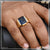 Blue Stone with Diamond Glittering Design Gold Plated Ring for Men - Style A744