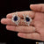 Blue Stone with Diamond Unique Design Gold Plated Earrings for Lady - Style A057