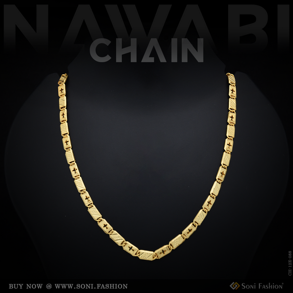 Popular Design Gold Plated Nawabi Chain for Men - Style E088