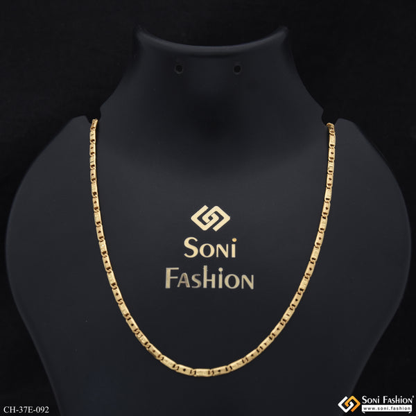 1 Gram Gold Plated Slim Design Nawabi Chain for Men - Style E092