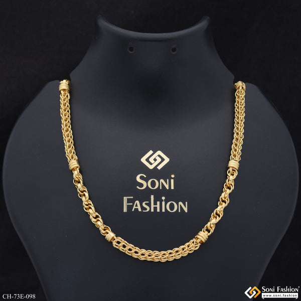 1 Gram Gold Plated Excellent Design Rajwadi Chain for Men - Style E098