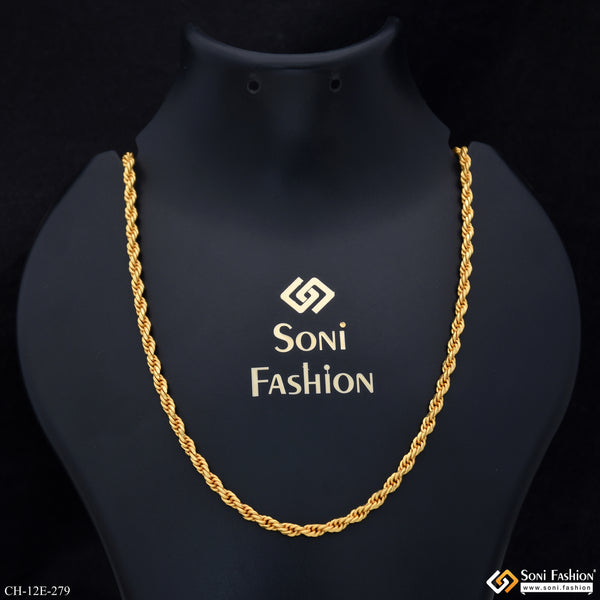 Glittering Design Gold Plated Rope Chain for Men - Style E279