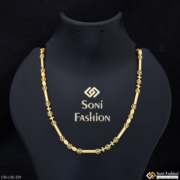 Artisanal Design Gold Plated Pipe Chain for Men - Style E329