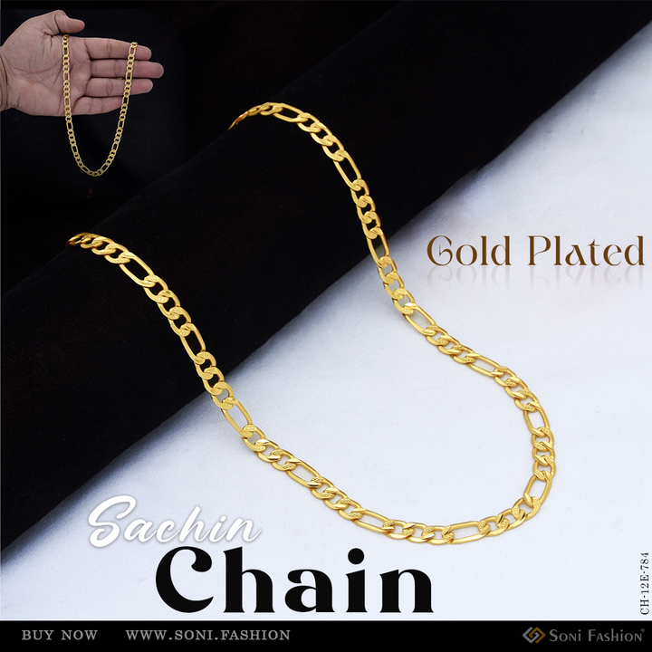 Gold Plated Sachin Chain for Men - Style E784 | Soni Fashion