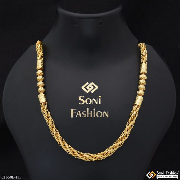 1 Gram Gold Plated 2 In 1 Rassa Chain for Men - Style E135