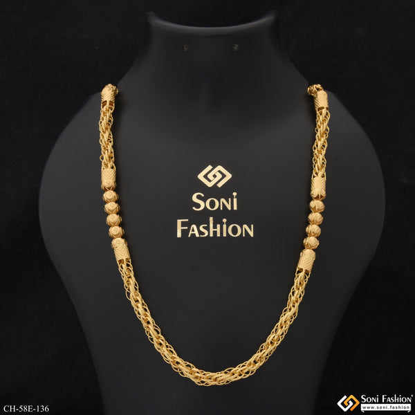 1 Gram Gold Plated 2 In 1 Rassa Chain for Men - Style E136