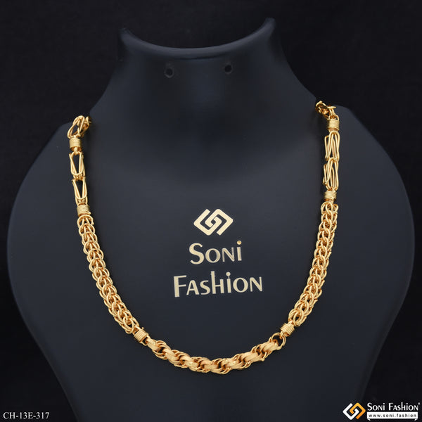 Fashionable Design Gold Plated Rajwadi Chain for Men - Style E317