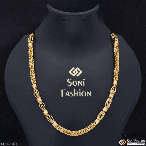 Excellent Design Gold Plated Rajwadi Chain for Men - Style E332