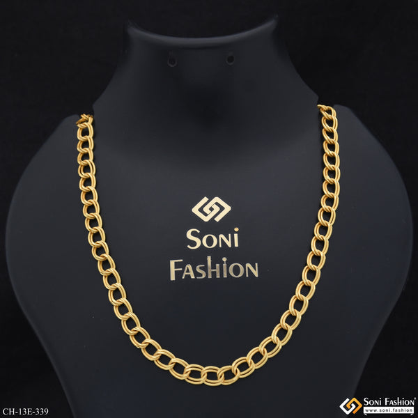 Ring Into Ring Prominent Design Gold Plated Link Chain for Men - Style E339