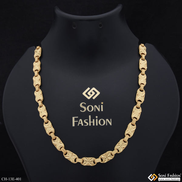 2 In 1 Trending Design Gold Plated Nawabi Chain for Men - Style E401
