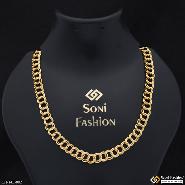 Ring Into Ring Excellent Design Gold Plated Link Chain for Men - Style E082
