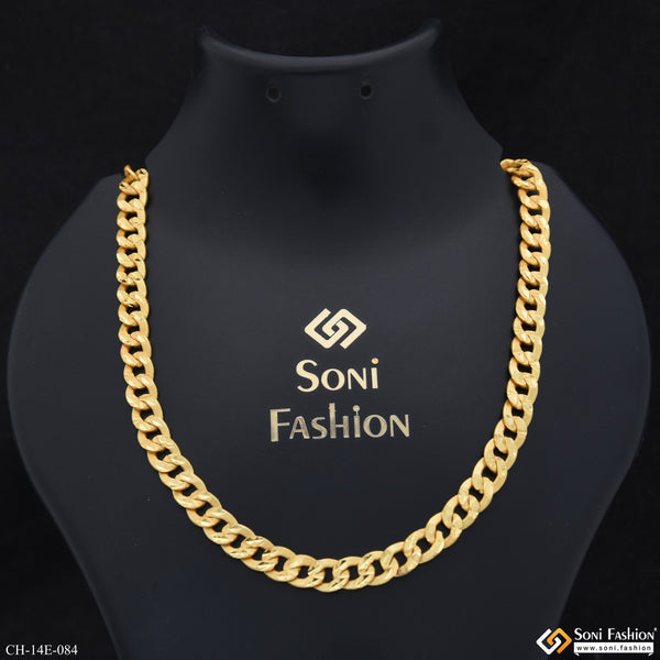 Artisanal Design Gold Plated Link Chain for Men - Style E084