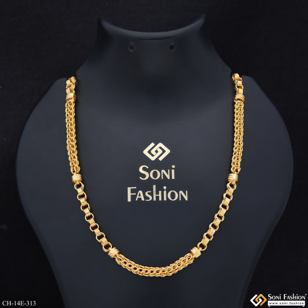 Fashionable Design Gold Plated Rajwadi Chain for Men - Style E313