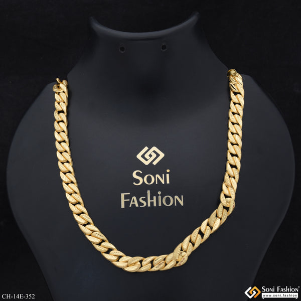 Prominent Design Gold Plated Pokal Chain for Men - Style E352