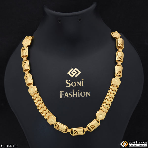2 In 1 Prominent Design Gold Plated Pokal Chain for Men - Style E113