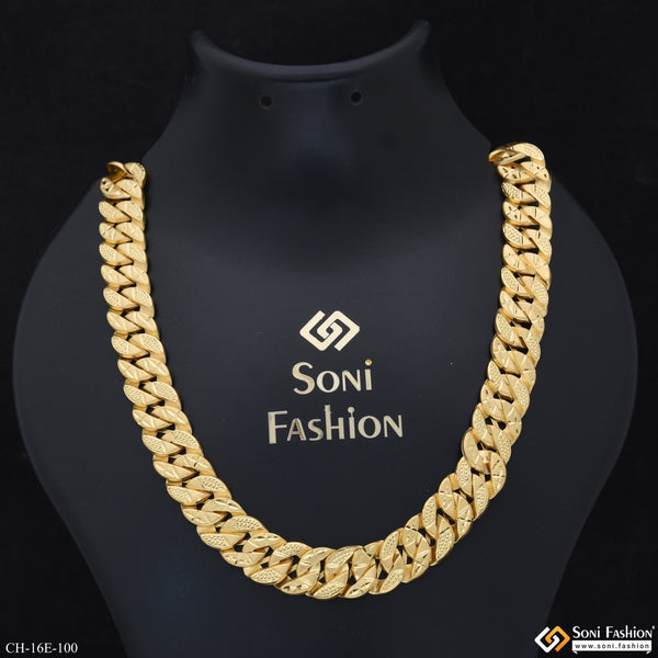 Artisanal Design Gold Plated Pokal Chain for Men - Style E100