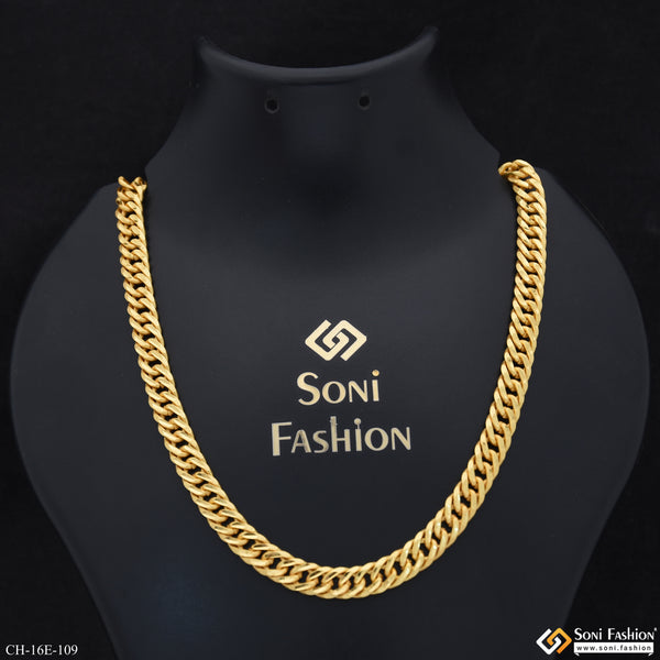 Artisanal Design Gold Plated Link Chain for Men - Style E109